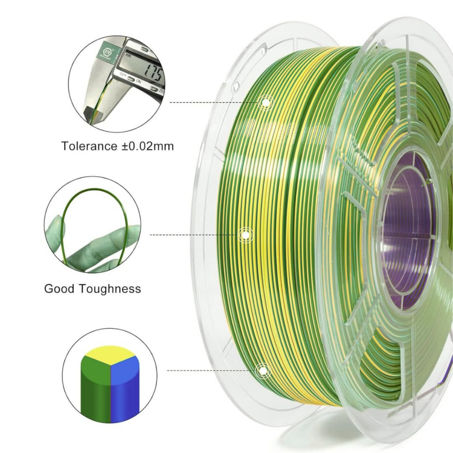 TRI COLOUR SILK 3D FILAMENT