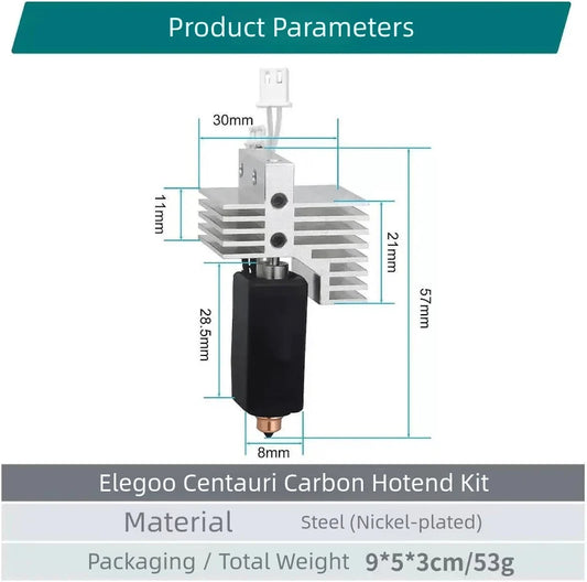 Hotend Kit for Elegoo Centauri Carbon Hardened Steel Brass Nozzle Extruder Kit