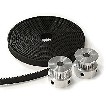 3D Printer GT2 Timing Belt 2 meter, 6mm Width| CNC/Project, (2pcs Pulley)20 Teeth GT2 Timing Pulley 5mm bore - 3D Galaxy